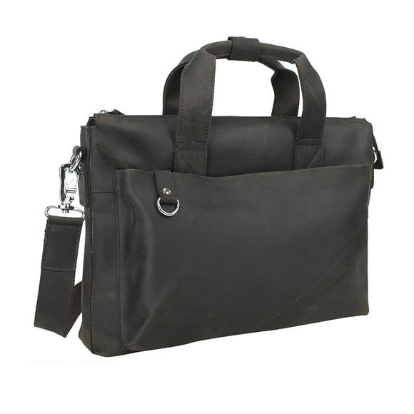 15" Cowhide Oil Tanned Leather Messenger Bag L12DB